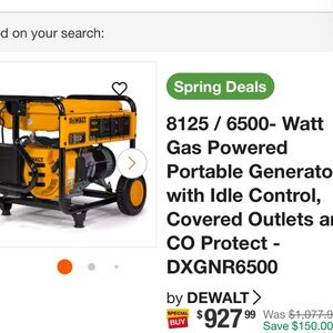 DEWALT Gas Powered Portable Generator